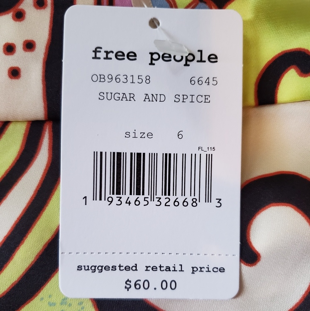 NWT Free People Phoebe Print Miniskirt - Picture 7 of 8